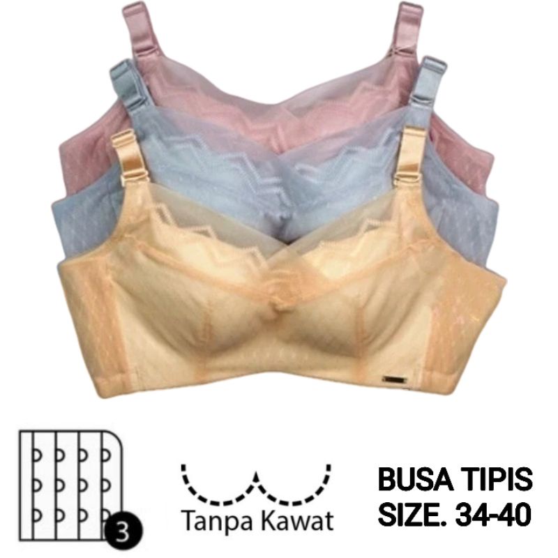 BH KEMBEN BRUKAT TANPA KAWAT, BRA KEMBEN SEXI CUP C, BRA IMPORT SIZE 34-40