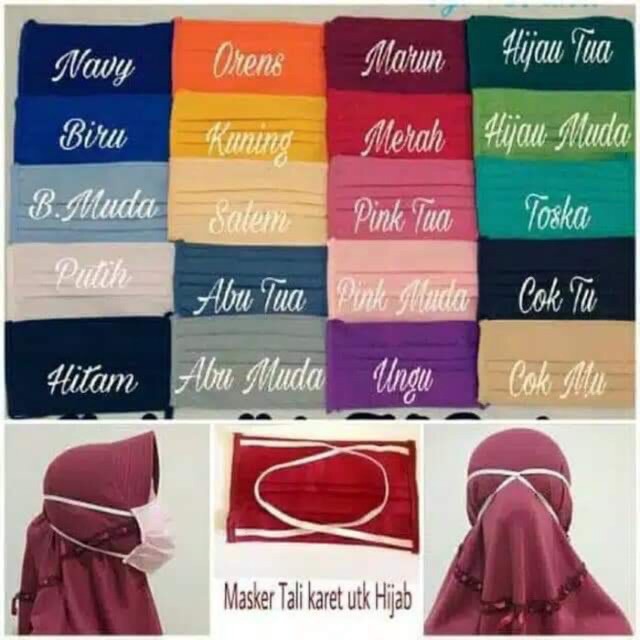 Terlaris Masker Kain Oxford Polos Warna Favorit