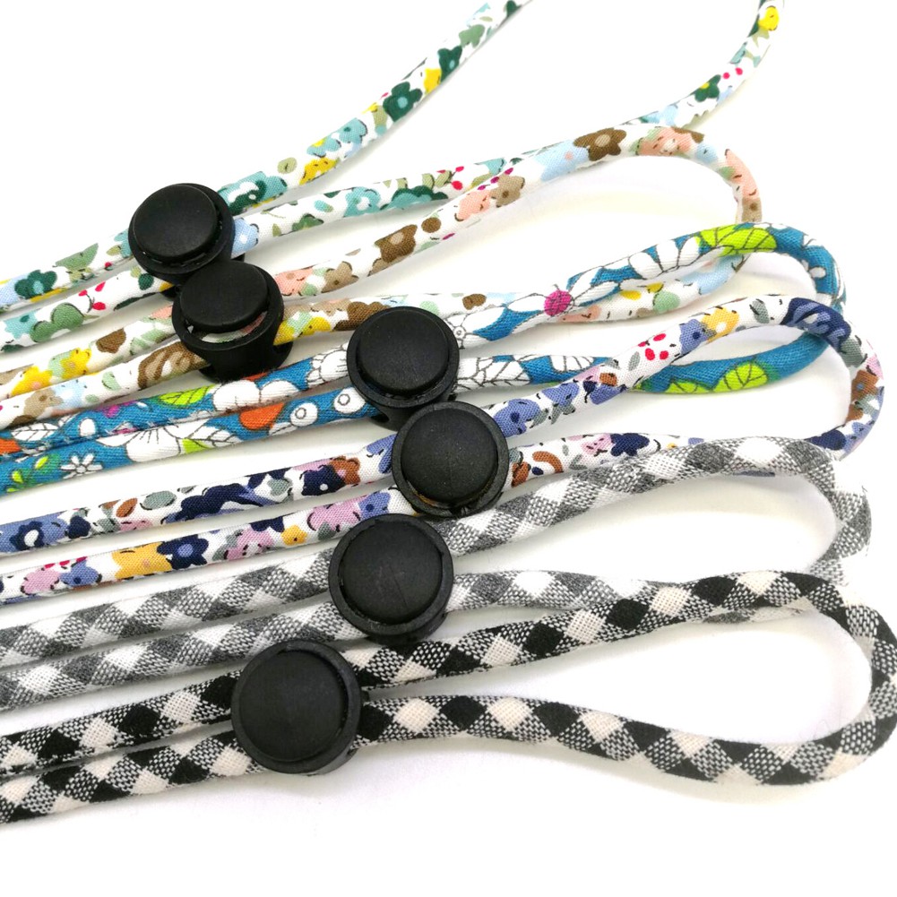 【TK】Soft Colorful Flower Face Mask Lanyard Convenient Holder Cotton Rope Stretchable Anti-lost Anti-drop Mask Hanging Neck Rop Halter Windbreak Ropes