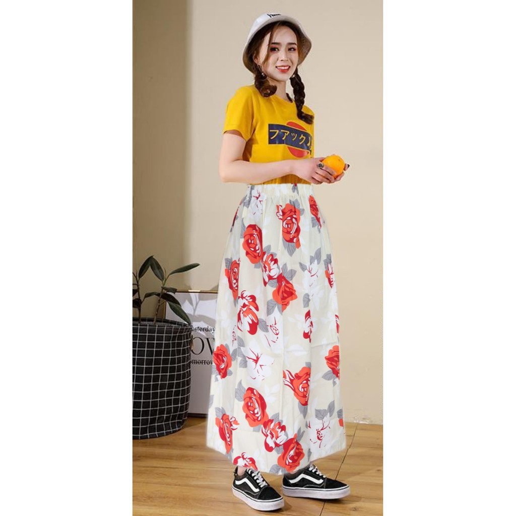 IZANY Rok Panjang Maxi Skirt-GANDARIA CREAM
