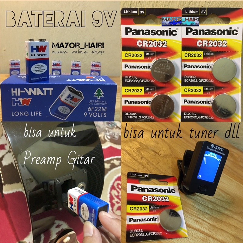 Jual Baterai Kotak V Panasonic Cr V Untuk Gitar Tuner Dan