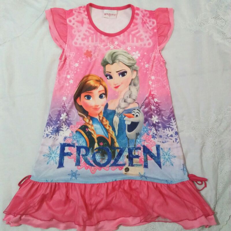 Baju Dress Daster Anak Frozen 6-7thn