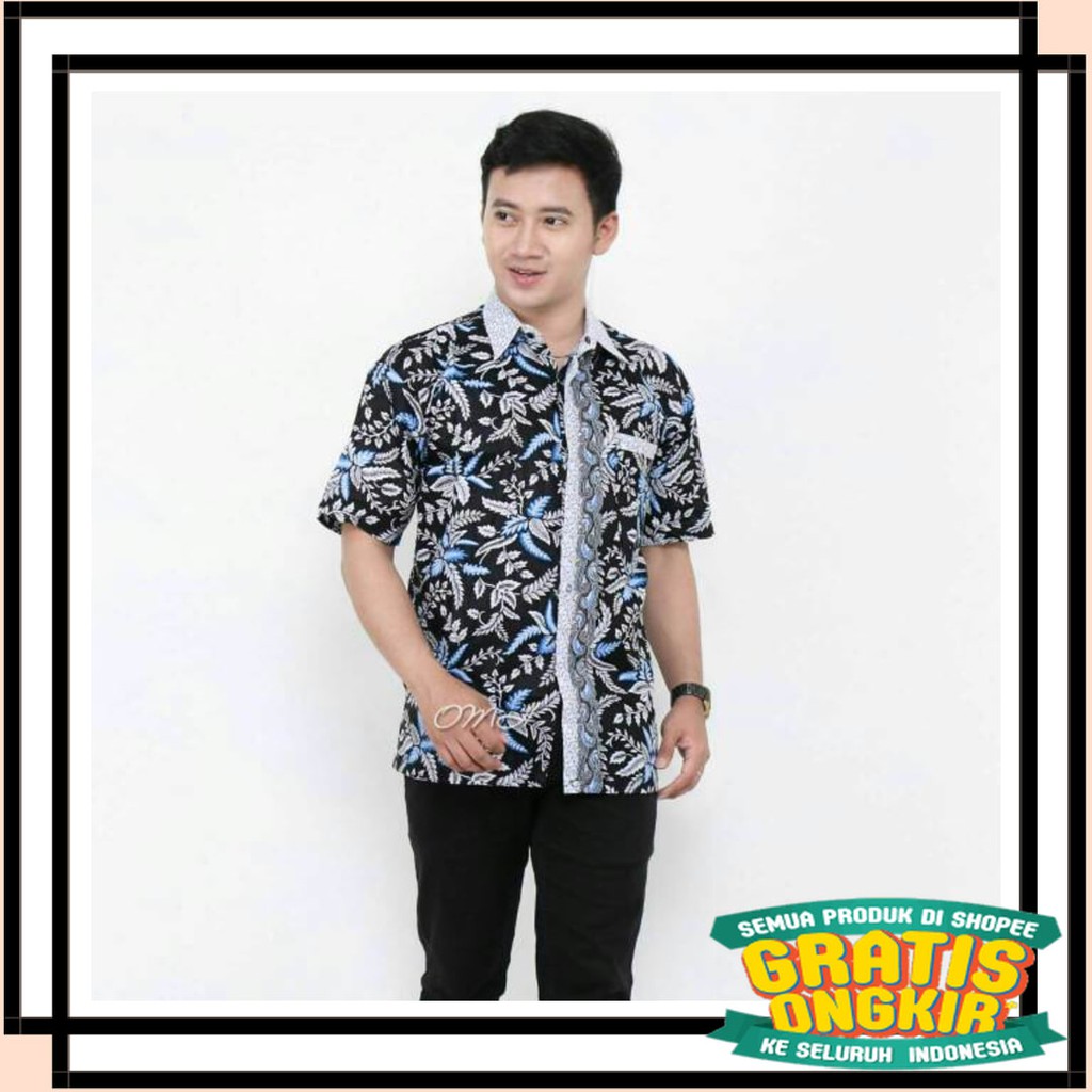 SOLO KERIS FULL BROKAT RUFFLE BENANG RAJA TENUN / BAJU PRIA KEMEJA BATIK LENGAN PENDEK TERMURAH M