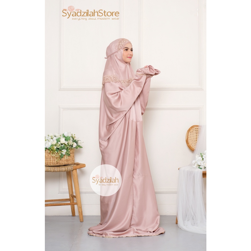 SYADZILAH - Mukena Terusan Mewah Renda Khadijah Sutra velvet Premium