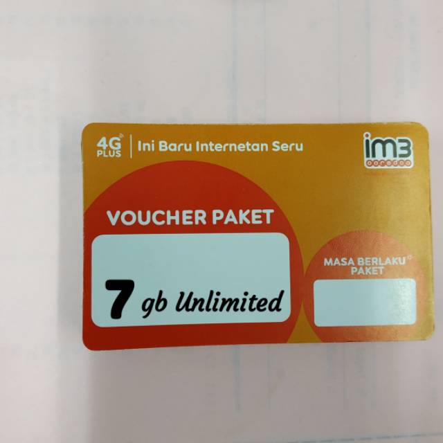 VOUCHER DATA INDOSAT 7GB UNLIMITED