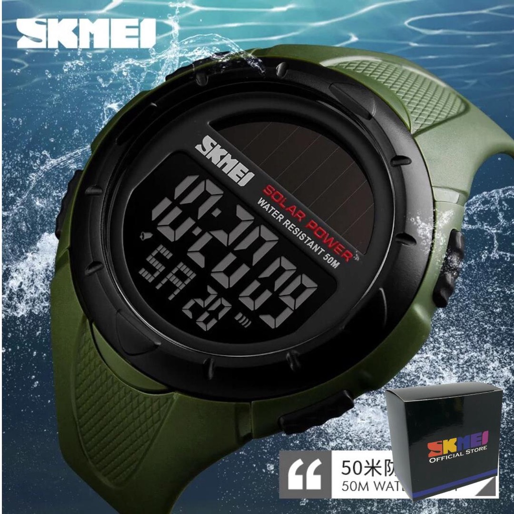 Jam Tangan Pria / SKMEI 1405 / Jam Tangan Digital Luminious / Jam Tangan LED Solar / SKMEI