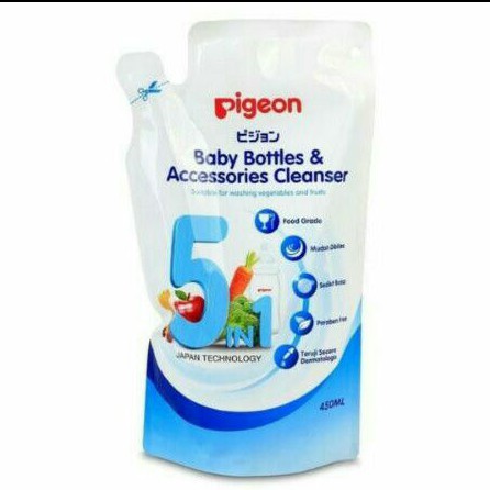 Pigeon Liquid Bottle &amp; Accessories Cleanser 450ml / sabun Cuci Botol Bayi