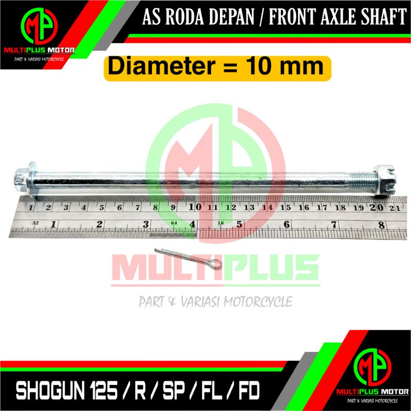 As roda depan As porok tromol depan Front axle shaft SHOGUN 125,SHOGUN 125 SP,SHOGUN 125 SP FD FL