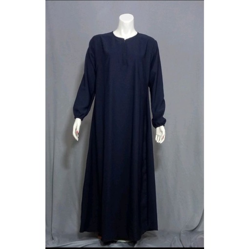 Gamis Abaya Dress Hitam Tangan Kerut Daily Polos Syar'i Wanita Muslim