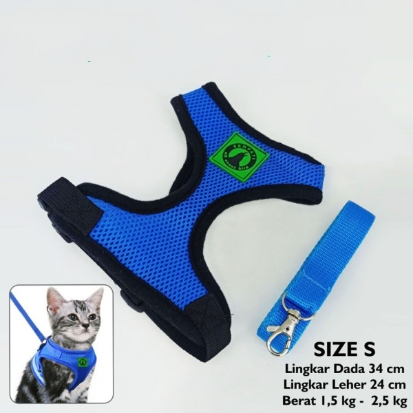 Rompi Tuntunan Size S Baju Kucing Anjing Tali Tuntun Cat Dog Harness