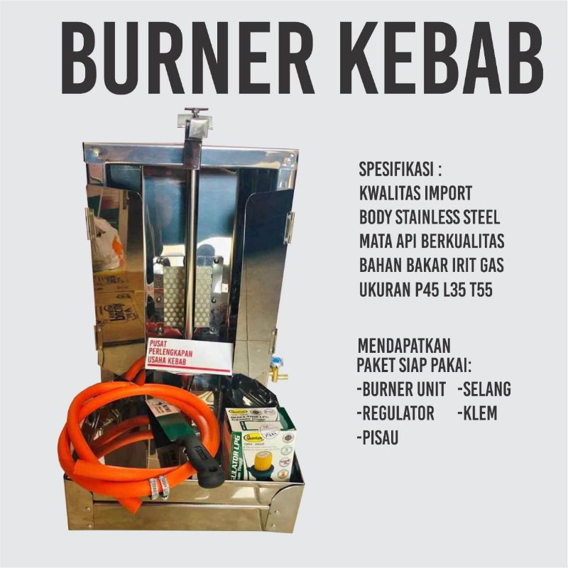 Burner Kebab / Pemanggang daging kebab / Fullset