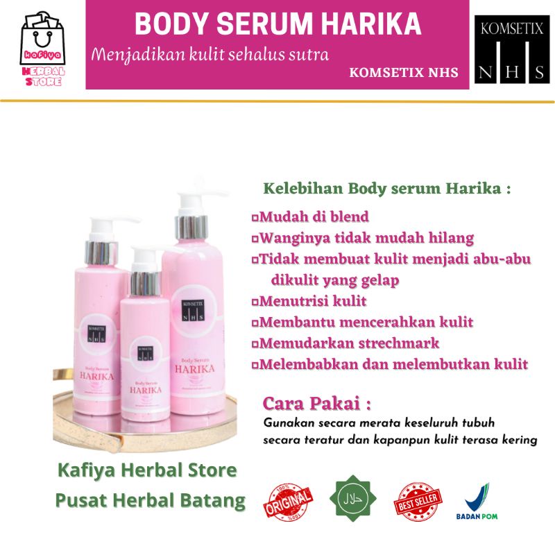 KOMSETIX NHS - BODY SERUM NHS - BODY SERUM HARIKA NHS - BODY SERUM MARIPOSA NHS - MEMUDARKAN BEKAS LUKA - MEMUDARKAN STRETCHMARK - MENCERAHKAN - MELEMBABKAN - LOTION NHS