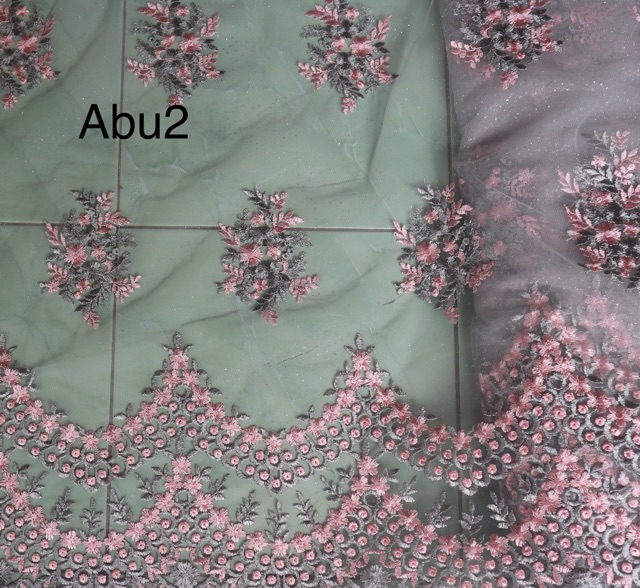 Kain tulle bordir 2tone/kain kebaya