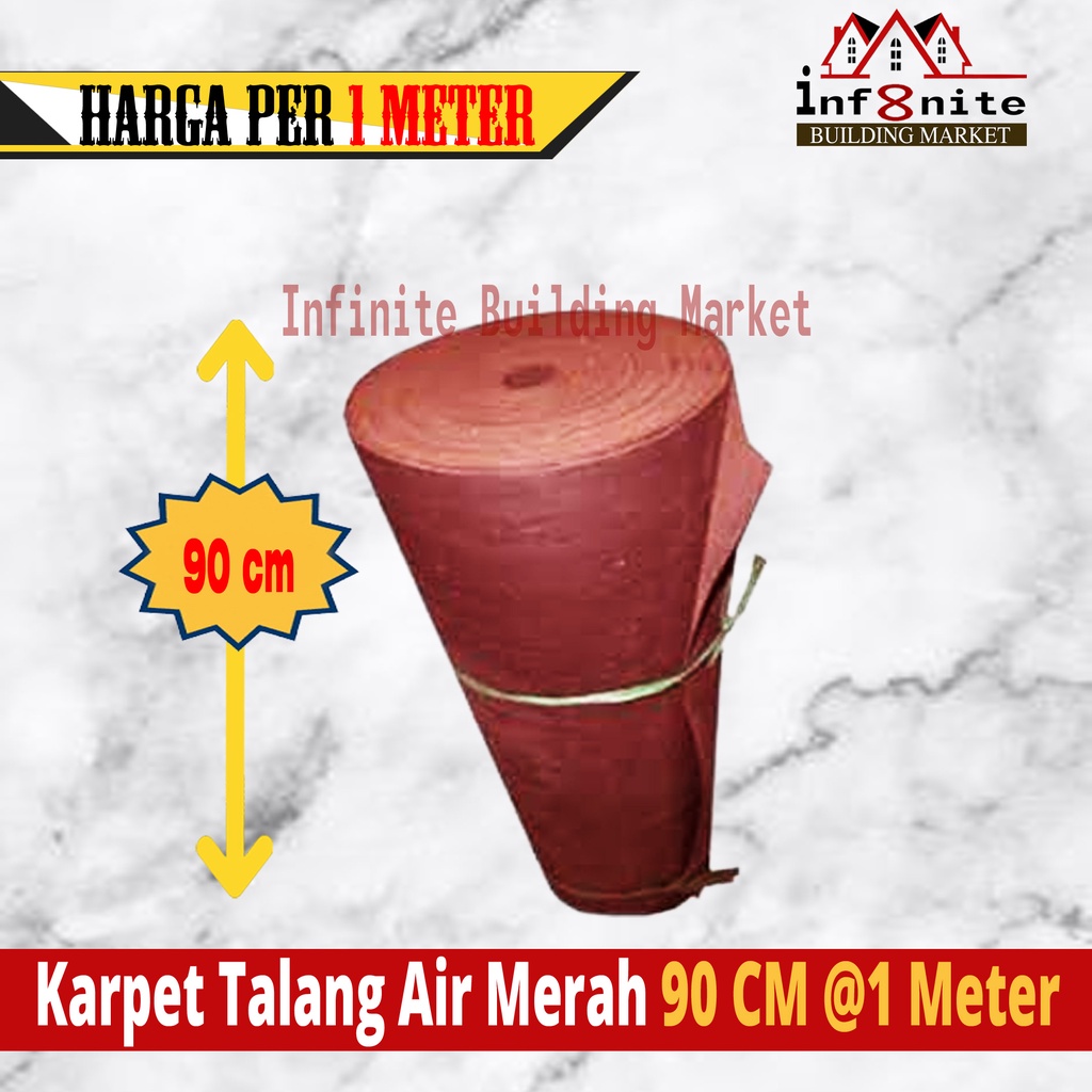 Karpet Talang Air Merah 90 cm 1 Meter Karpet Atap Rumah Tiber Talang