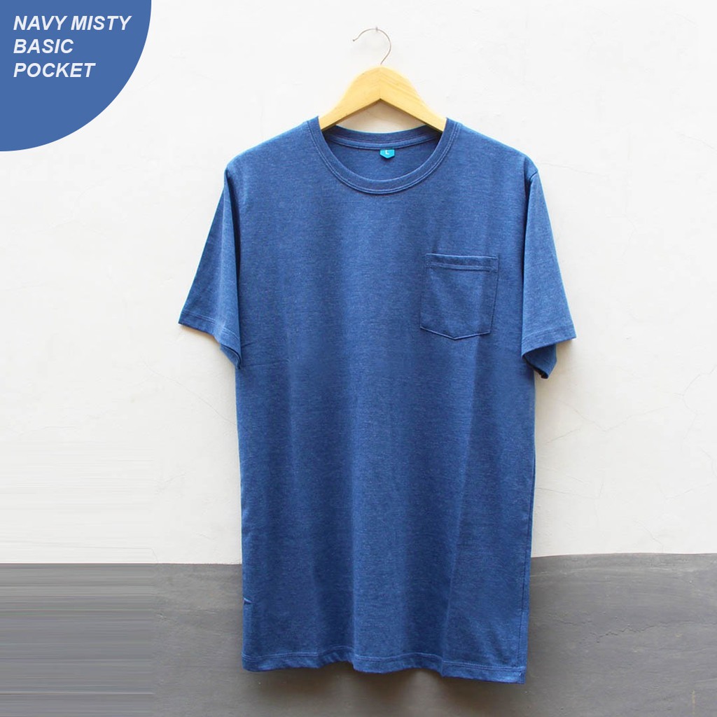 Kaos Pocket Pria – Navy Misty | Kaos Saku Pria – Navy Misty