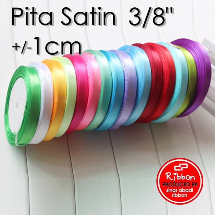 

Pita Satin 3/8" (Satin Ribbon 3/8 inch) +/- 1cm Kain Polos Grosir Kado - Kuning Kunir