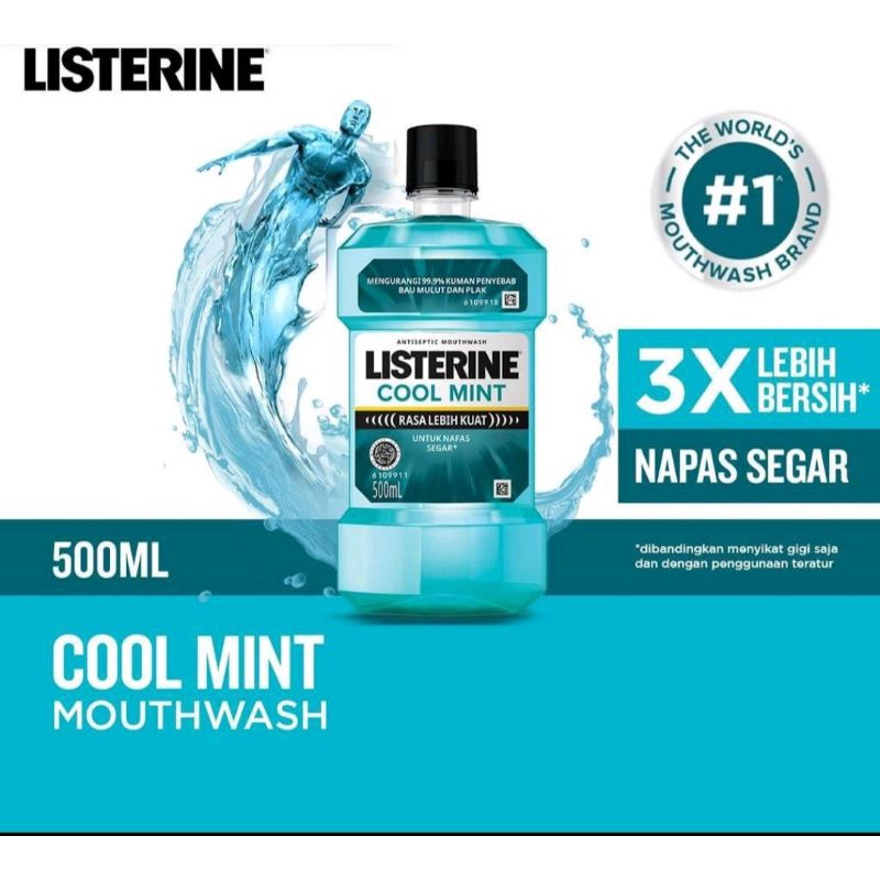 LISTERINE COOL MINT, FREAHBURST UKURAN 250ML(MEMBUAT NAPAS LEBIH SEGAR)