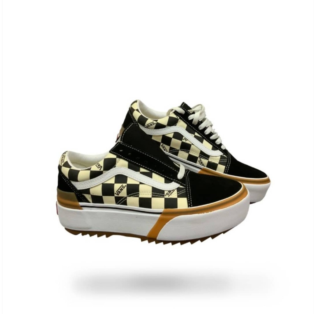 old skool stacked checkerboard