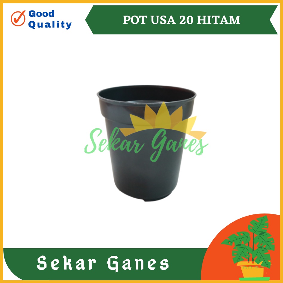 POT USA EIFFEL 20 HITAM DA 17 CM - Pot bunga tinggi tanaman hias ukuran mirip pot tawon pirus 18