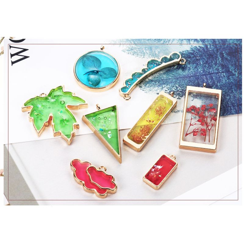 SIY  Geometric Metal Frame Set DIY Epoxy Resin UV Crystal Pendant Making Accessory