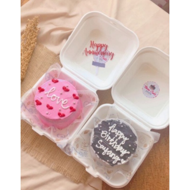 Sterofoam Korea Bento Cake 5pcs / Box Korea Cake isi 5 / Dus Kue Korea / Box Kue Korea