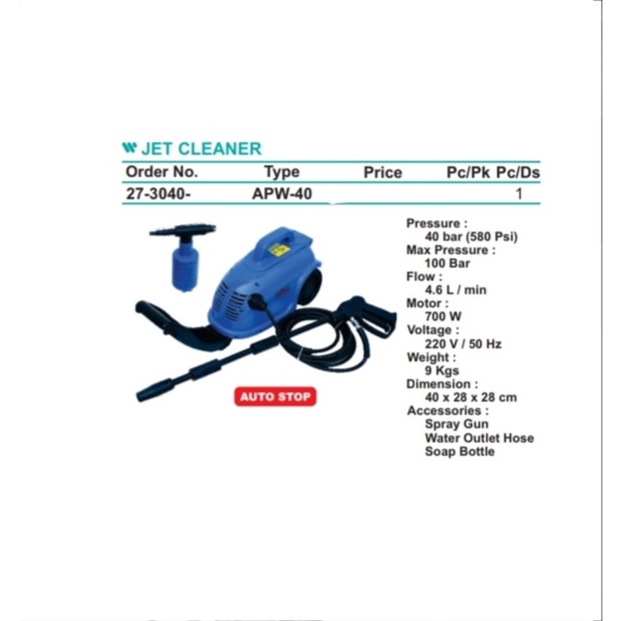 WIPRO MESIN JET CLEANER WIPRO CUCI MOTOR MOBIL APW40 APW-40 APW 40