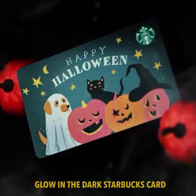 

Halloween 2020 Starbucks Card Kartu US Recycled Paper Glow in the Dark