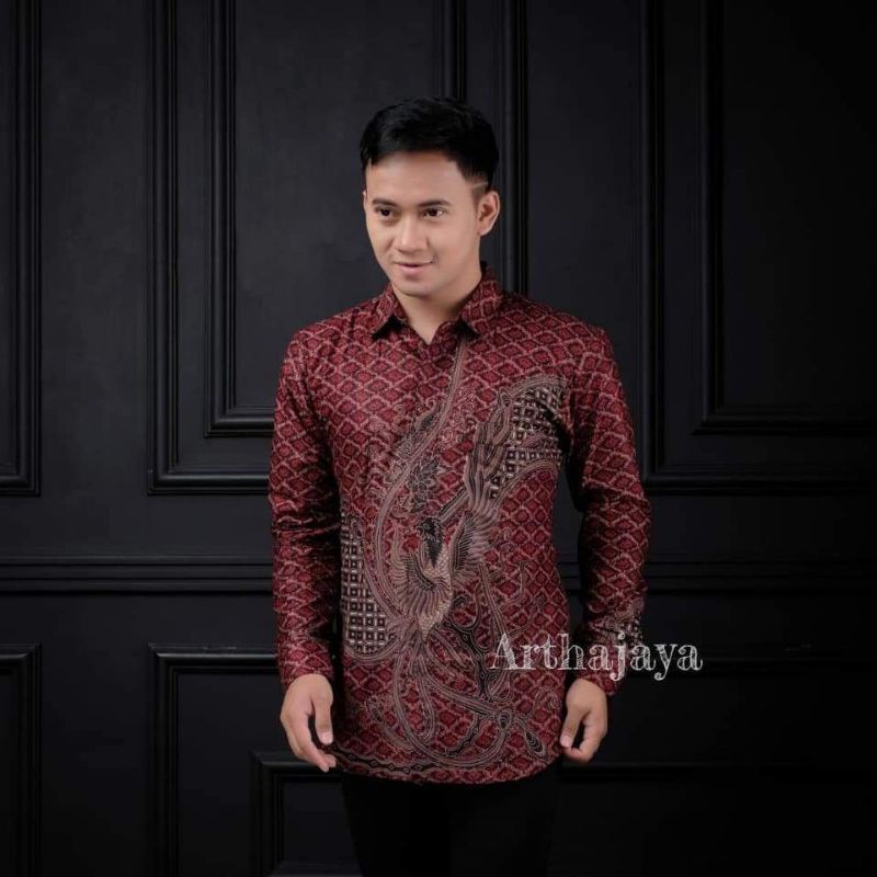 KEMEJA BATIK PRIA // LENGAN PANJANG // SIZE M L XL XXL BSWART Batik HRB026 Mahesa // cod cod