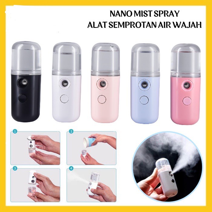 Portable Nano Mist Spray Water Facial Cooling Semprotan Air Wajah USB