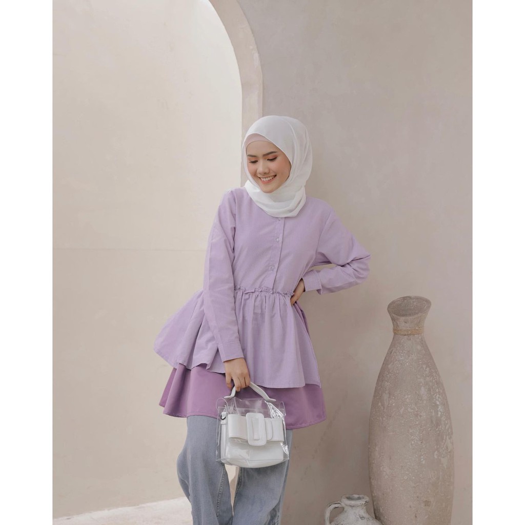 Ratu Tunik Atasan Two Colors Fashion Muslim Wanita Terlaris