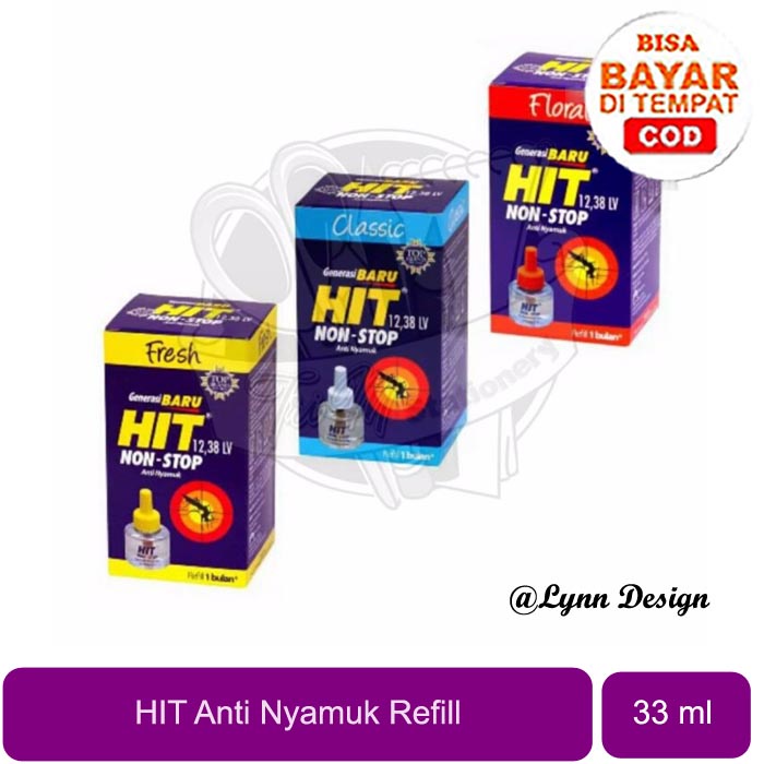 [ALL VAR] Hit Non Stop Refill Classic 33ml | Fresh 45H | Apple 45H | Alat Anti Nyamuk Elektrik_Cerianti