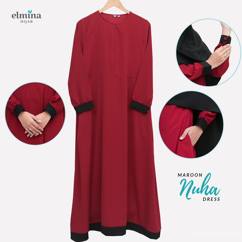 Elmina – Nuha Dress – Maroon
