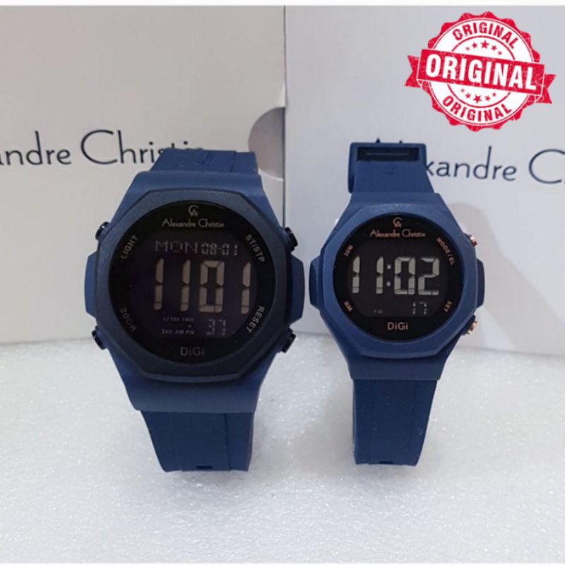 Alexandre Christie Couple Ac 9359 Biru Navy Jam Tangan Alexander Christie Couple