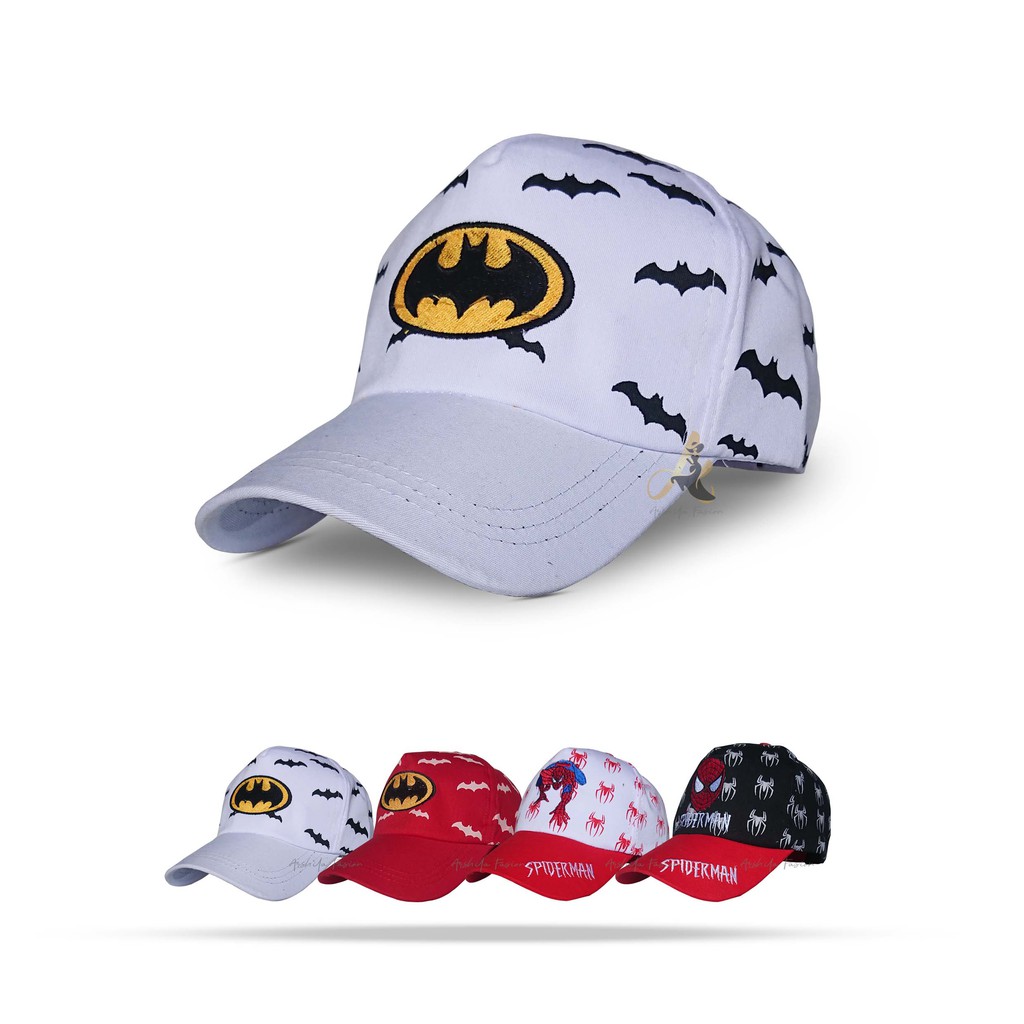 Topi Anak Kombinasi Bordir Dan Sablon Super Hro 003 / Topi Anak Hero