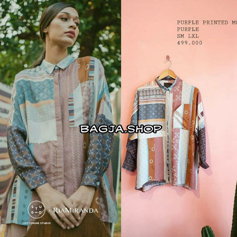 SALE New Purple Printed Modest Devon Ria Miranda Prana X Cotton Ink