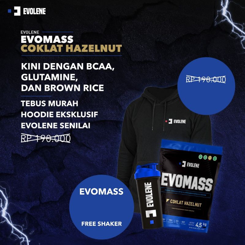 EVOLENE Evomass Vanilla Ice Cream Coklat Hazelnut 10lbs 10lb 4.5kg Evo Mass Evolene Chocolate Strawberry