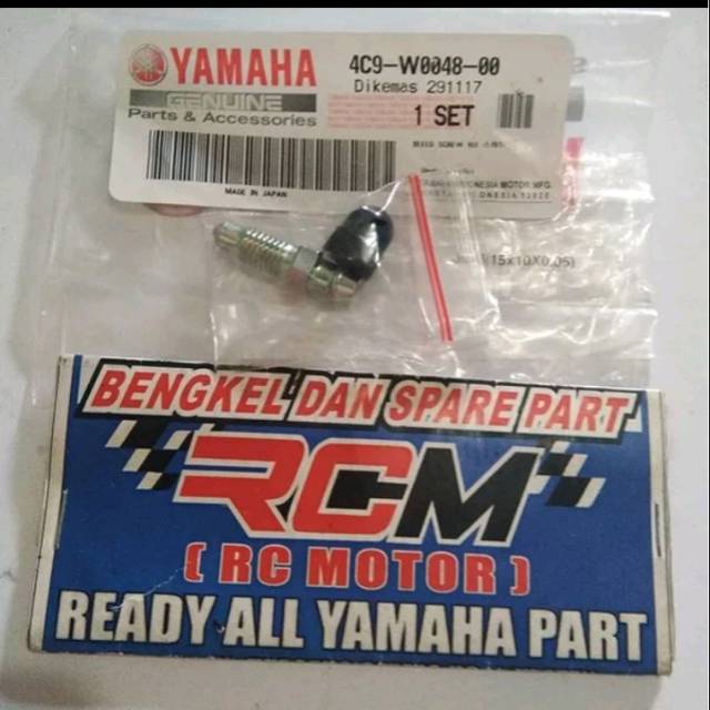 bleed screw kit nepel baut angin rem kaliper kepala babi cakram depan ori yamaha All 4C9-W0048-00