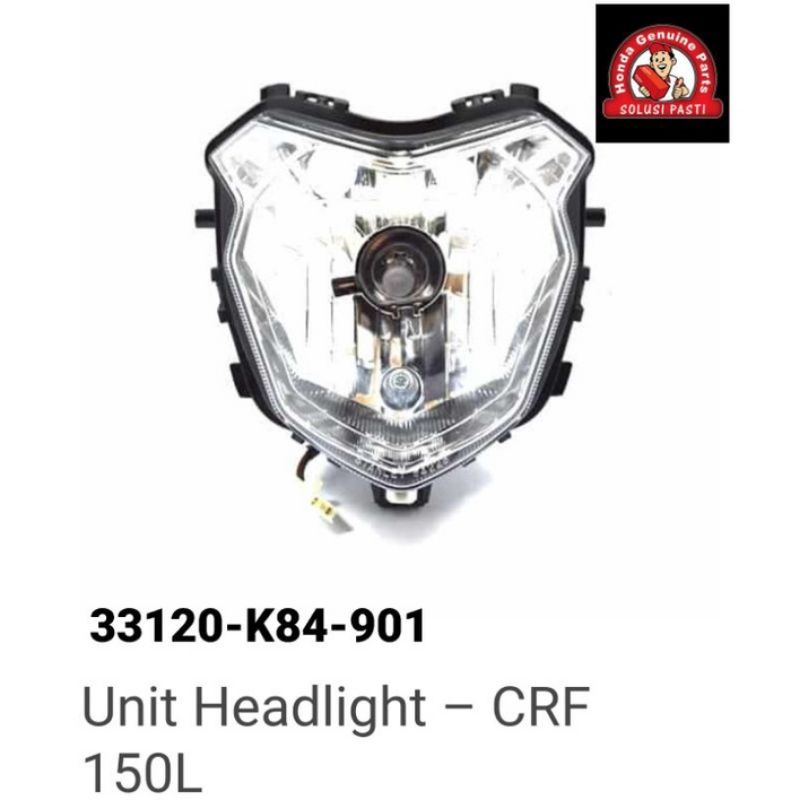 33120 K84 901 lampu depan atau reflector unit headlight  crf 150 L asli honda