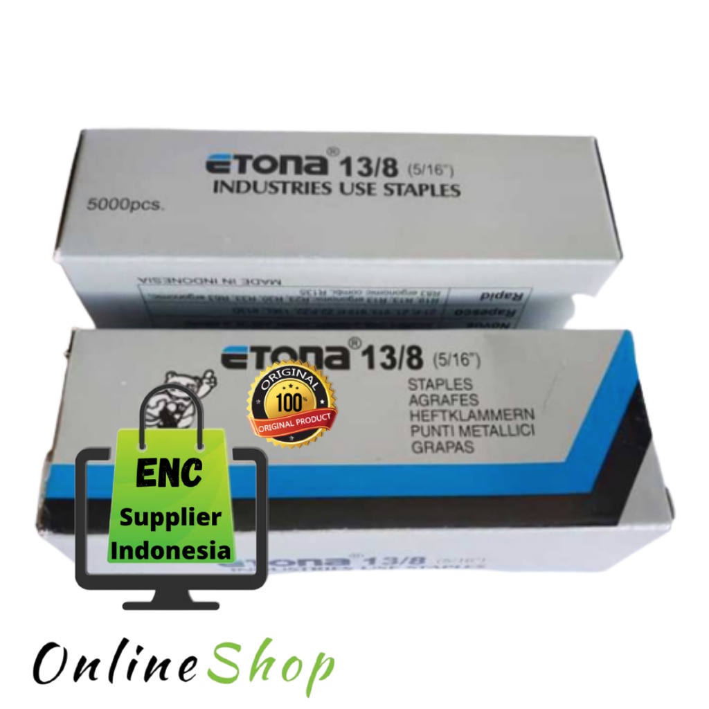 

etona 13/8 1 box 5/16 inch isi staples tembak 13 8 reffil 5 16 stapler gun tacker per pak kecil - enc.sup