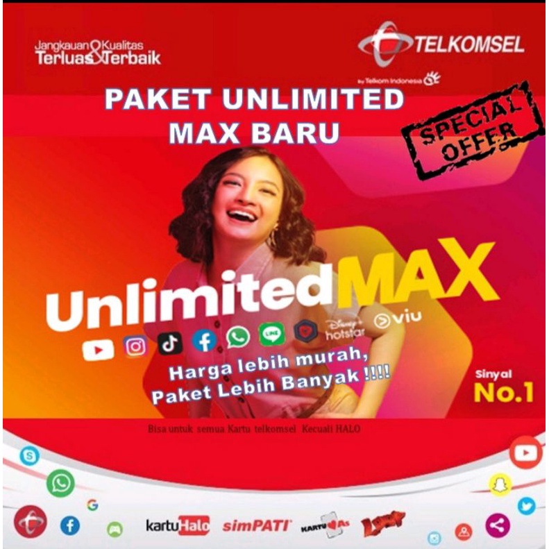 Kartu Telkomsel Paket Unlimited 2 Bulan