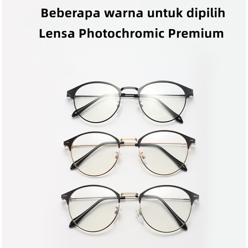 fashion murah kacamata photochromic oval bulat persegi wanita pria photochromic photochromic kacamata perlindungan radiasi korea perlindungan radiasi photochromic photochromic pria blue light photochromic