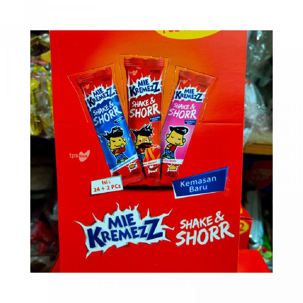 

Mie Kremezz Shake&Shorr Mie Kremes 1 Dus isi 24pcs 2pcs Aneka Rasa