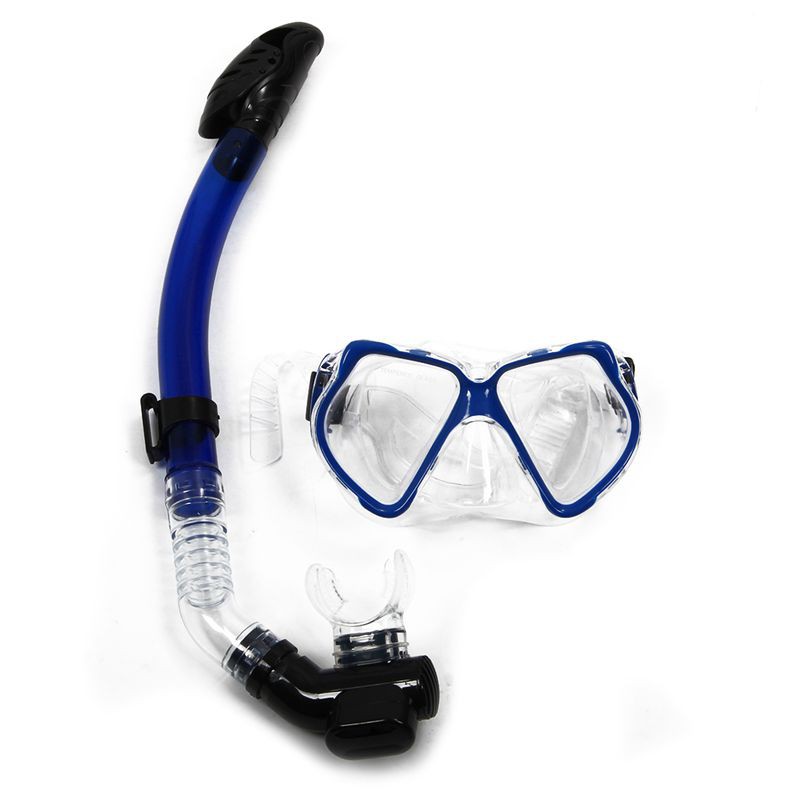 Anti-Fog Adult Snorkel Mask PVC Swinmming Scuba Goggles Purge Valves Set