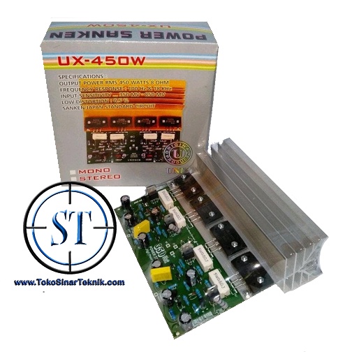 Kit PA. 450W UX-450 Stereo FULL RANGE for Mid High Power Aktif Ampli Transistor 1216/2922 Plus Heatsink