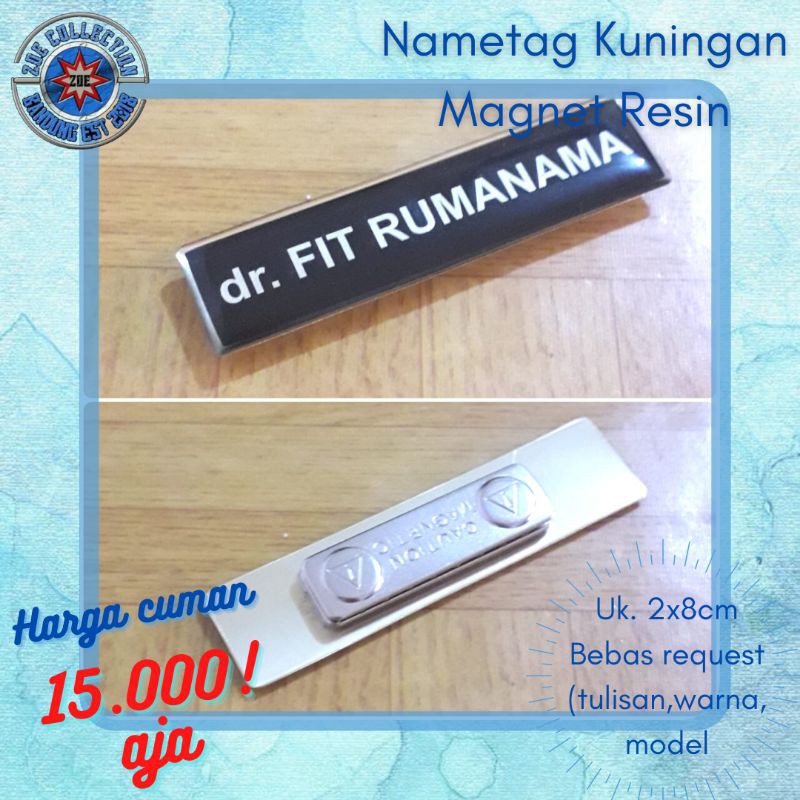 

Joe.Collections - Nametag Kuningan Resin Magnet