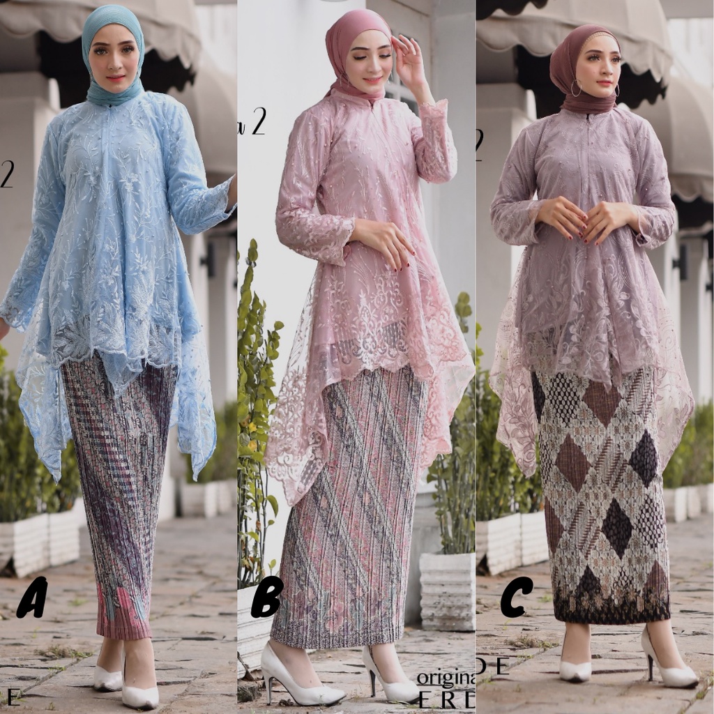 SETELAN KEBAYA JUBRAI / MAURI / RUMBAI / SET KEBAYA SHEINA LAVENDER DAN WARNA LAIN