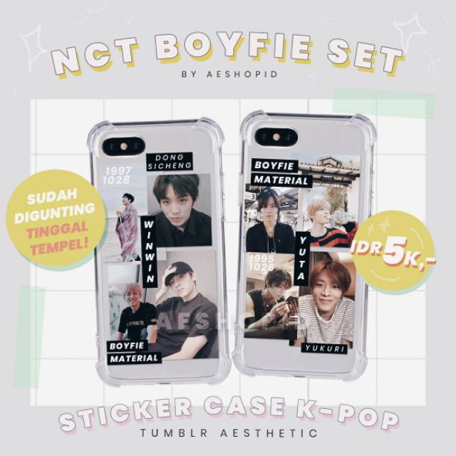 (NC-003) DIY sticker NCT 127 boyfie set tumblr aesthetic stiker case hp kpop dream haechan jaehyun taeyong