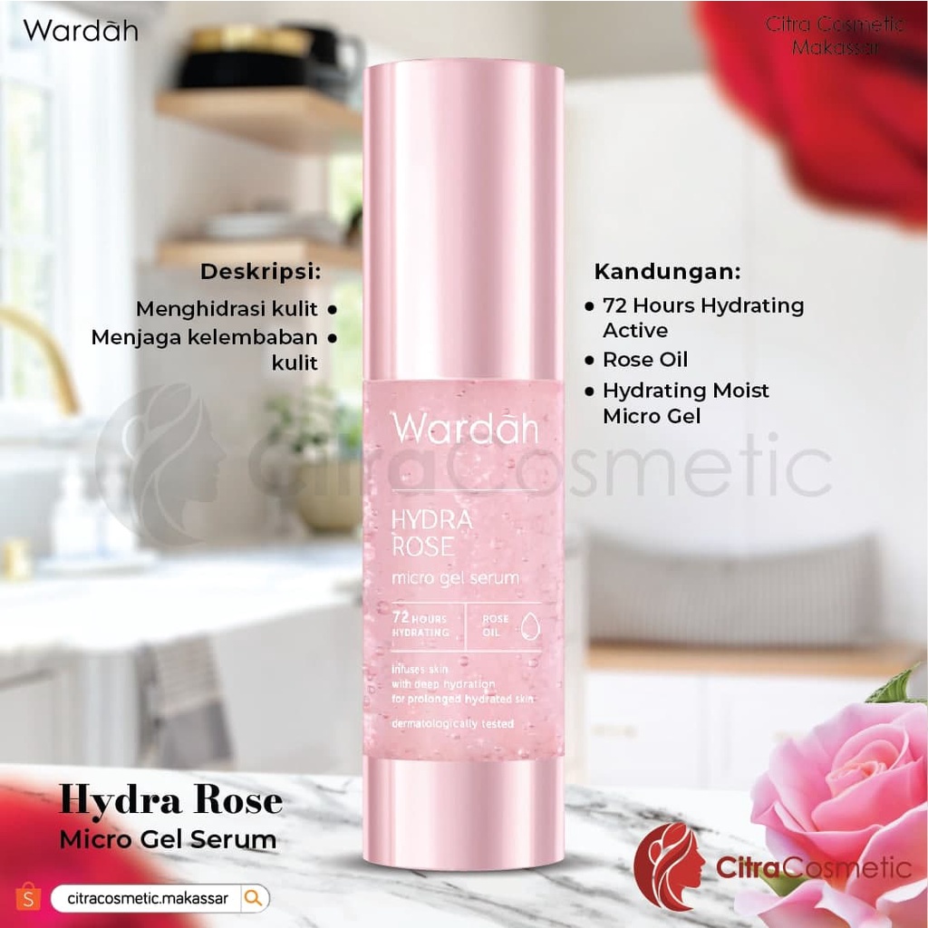 Wardah Hydra Rose Series | Dewy Aqua Day Gel | Moisture Rich Night Gel | Foam Cleanser | Toner