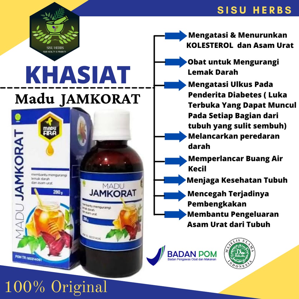 JAMKORAT Madu JAMKORAT JAM KORAT Original Turunkan Kolestrol Tinggi Asam Urat Anti Radang Mengurangi Rasa Nyeri Lemak Darah Perlancar Bab Peredaran Darah Mengatasi Nyeri Sendi Dan Pembengkakan Otot TrigiseridaTekanan Darah Tinggi Kesehatan Tubuh Hdl Ldl