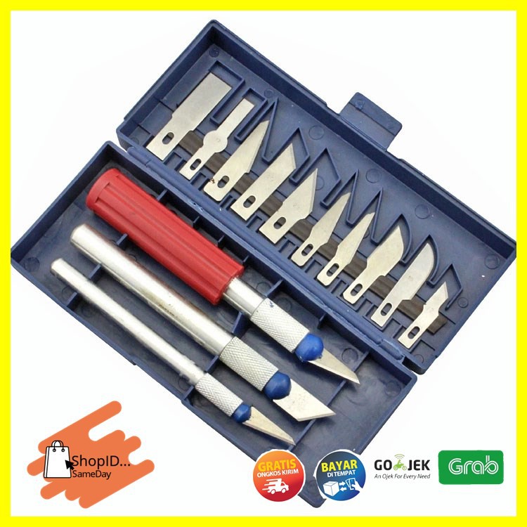 

KNIFEZER Set Pisau Ukir Seni 13 in 1 Crafting Art Knife with 3 Handle
